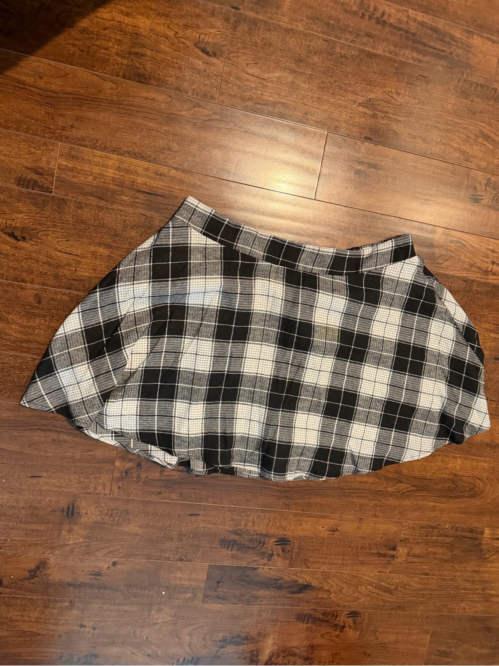 Black & White Plaid Circle Skirt